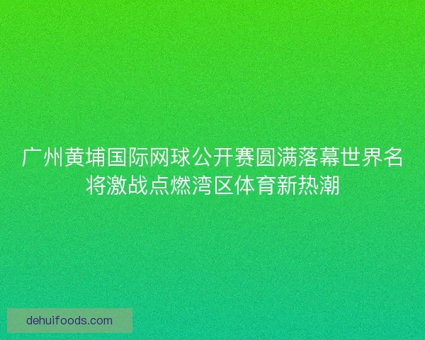 广州黄埔国际网球公开赛圆满落幕世界名将激战点燃湾区体育新热潮